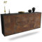 Dekati Sideboard Alexandria hängend (180x77x35cm) Korpus anthrazit matt - Front rostigen Industrie-Design - Push to Open - Leichtlaufschienen