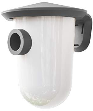 Singing Friend Vogelhaus, Grau, Nistkasten für Vögel, Kunststoff, 3 Öffnungen: 28mm, 35mm, 40mm, Einfache Montage und Reinigung