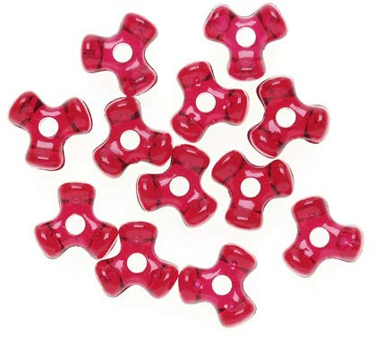 11 mm Acrylic Ruby Red Tri Beads Bulk 1000 Pieces