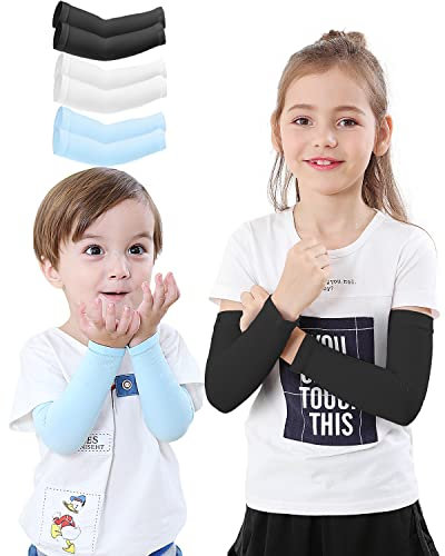 Newbyinn Arm Sleeves for Kids, Age 1-7, Child UV Sun Protection, Toddlers Cooling Sleeves to Cover Arms