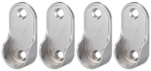 sourcing map 4 Stk. Zinklegierung Oval Wandschrank Stange Ende Halter Stange Dmr. 22mm