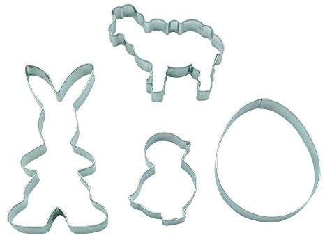 4er Set Hase Lamm Küken Ei Ausstecher Ausstechform Keksausstecher Ostern Deko Schaf Osterhase Osterei Osterlamm