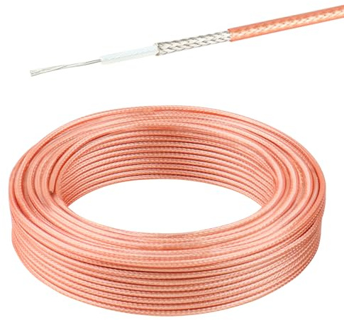 XRDS -RF RG-316 Coax Cable 50 ft, Thin RF Coaxial Cable Flexible Lightweight Low Loss Coaxial Coax Cable, Brown