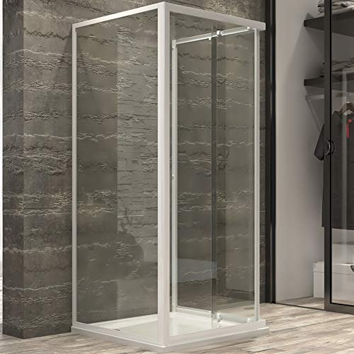 Ogomondo Box Cabina Doccia Corner 3 Lati Cristallo Temprato Trasparente 75x75x75