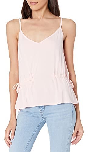 KENDALL + KYLIE Women's Plus Size Camo Top with Drawstring Waist, Blush, 1X
