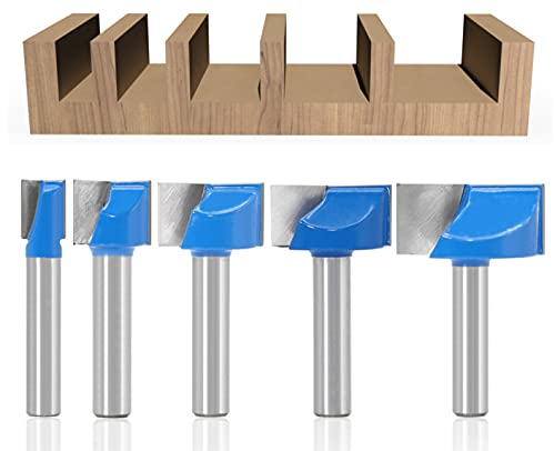Set di 5 punte per Fresa, Codolo da 8 mm, APLUS Router Bits per Fresatura del Legno, 10/15/20/25/30 mm