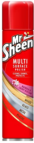 Mr Sheen Multi Surface Polish Spray, For Use on Wood, Plastic, Glass and Metal, Scent: Magnolia and Cherry Blossom, 250ml, Pack of 1