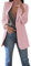 Xmiral Blazer Donna Giacca Donna Elegante Maniche Lunghe in Tinta Untia Cardigan Blazer Corto Classico (5XL,B-Rosa)