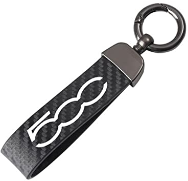Portachiavi Auto In Fibra Di Carbonio Portachiavi Per Fi-at 500 500L 500X Bravo Panda Tipo Punto Accessori Moto Portachiavi (Colore : 500, Size : Normal)