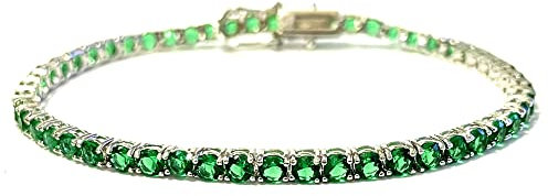 amorili bracciale tennis argento 925 mm 3 grif 4 (verde cm 18)