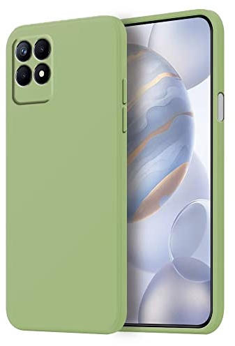HONLEN Hülle für Realme 8i / Realme Narzo 50 (4G) Schutzhülle Case, (6.6 Inches) Liquid TPU Silicone Handyhülle mit Fallschutz Silikon Cover Matcha-Grün