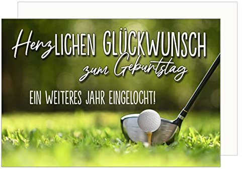 Edition Seidel Premium Geburtstagskarte mit Umschlag. Glückwunschkarte mit Spruch Geburtstag Billet Happy Birthday Grusskarte Mann Frau Golf (G3429 SW023)