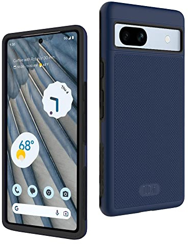 TUDIA DualShield Grip Designed for Google Pixel 7a Case (2023), [MergeGrip] Military Grade Dual Layer Shockproof Slim Tough Non-Slip Heavy Duty Protective Phone Case Cover - Indigo Blue