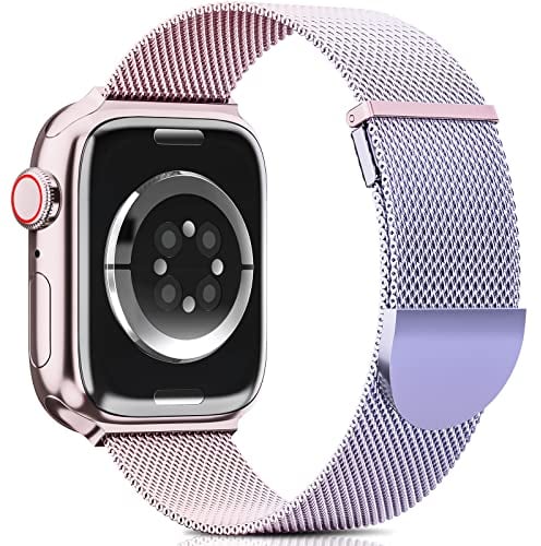 Higgs Armband Kompatibel mit Apple Watch Armband 41mm 42mm 40mm 38mm für Damen/Herren, Dual Magnetisch Einstellbar Armbänder für iWatch SE Series 10 9 8 7 6 5 4 3 2 1, Metall Glattes Edelstahl Metall