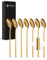 JODORA Kaffeelöffel gold 13cm - 6 Dessertlöffel - Hochwertige Teelöffel gold spülmaschinenfest - Stabile Löffel aus rostfreien Edelstahl