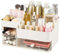 Greentainer Make-up Organizer mit Schubladen,Kosmetikorganiser mit 8 Fächer und 3 Schubladen für Lippenstift, Pinsel, Lotionen,Groß Schminktisch Organizer Box für Schlafzimmer, Badezimmer(Weiß)