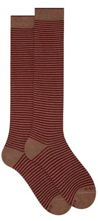 Calze lunghe uomo cotone beige righe windsor