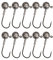 Laxygo 10pcs/Pack Fishing Jig Head Hooks Lead Jig Head Crappie Jigs Round Ball Sharp Jig Hooks Assortment for Bass Fishing Saltwater Freshwater 1/14oz-1/2oz (1/10oz(3.5g)-10pcs, Round Jig)