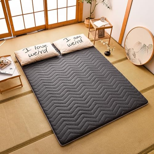 FloAPa Japanische Futon Matratze Faltbar Tatami Bodenmatte Tragbare Camping Matratze Schlafmatte Bodenliege Couch Bett Queen,003,150 * 200CM