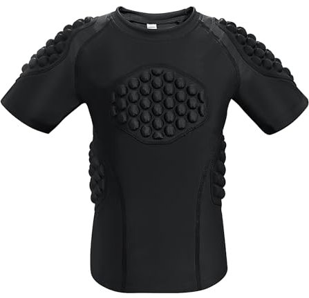 Topeter T-shirt de compression rembourré de basket-ball pour garçons et filles, maillot de protection pour gardien de but pour baseball, paintball, hockey, rugby YS