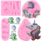 RFGHAC Unicorn Silicone Moulds Unicorn Horn Ears Rainbow Fondant Moulds for Cake Decorating Cupcake Topper Chocolate Candy Gum Paste Set of 4