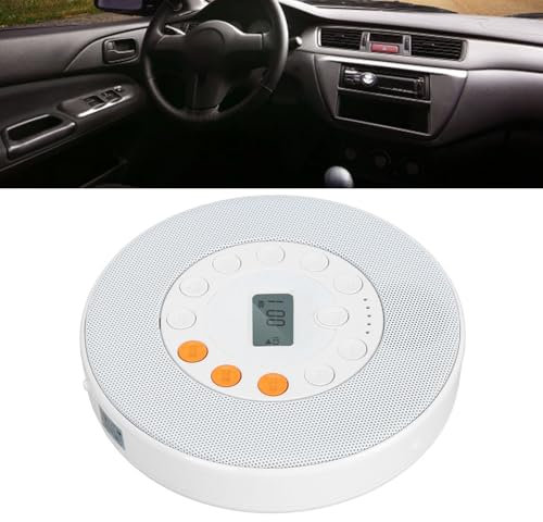 Portable CD Player Built-in Speaker, 2000mAh Rechargeable CD Music Player Support CD CDRW MP3 with Speaker, 5 Hours Playback Time, 145 X 145mm, for Car Home Travel