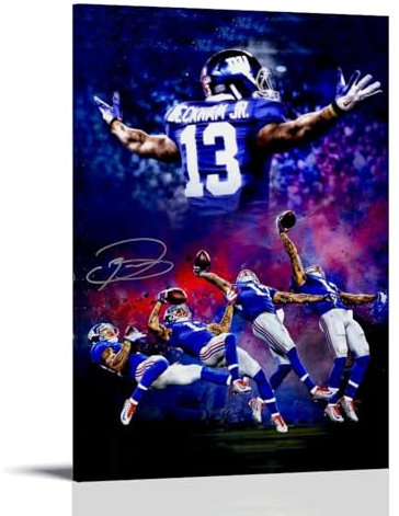 QEWSAR Odell Beckham Jr. Fußball, klassische Action-Kunst-Poster, Wandkunst, Gemälde, Leinwand, Geschenk, Wohnzimmerdrucke, Schlafzimmer, Dekoration, Kunstwerke, 20 x 30 cm