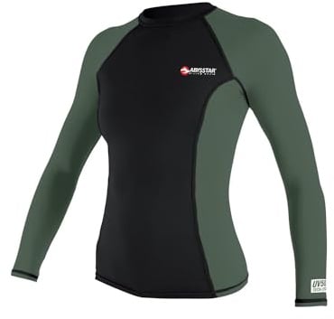Abysstar Rash Guard T-Shirt Damen, schwarz/grün, XL-XXL