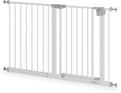 Sämann Türschutzgitter & Treppenschutzgitter zum Klemmen ohne Bohren | selbstschließendes Absperrgitter mit Verlängerung | Absperrgitter | (125-135 cm, Elefantenfuß Form)