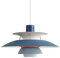 PH5 Moderne dänische Pendelleuchte, Dekorative Aluminium Pendelleuchte, Gradientenblau Hängende Leuchten, Industrielle Pendelleuchte für Kücheninsel (Größe:40cm)