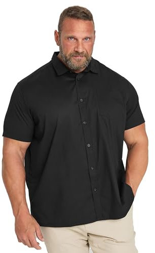 BadRhino Big & Tall Stretch Short Sleeve Shirt - Men's - Plus Size Curve Black