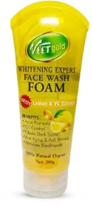 Veetgold Wash Foam with Vitamin C and Lemon Extract - Veetgold Brightening, Clarifying, and Refreshing Cleanser, 1 Pcs