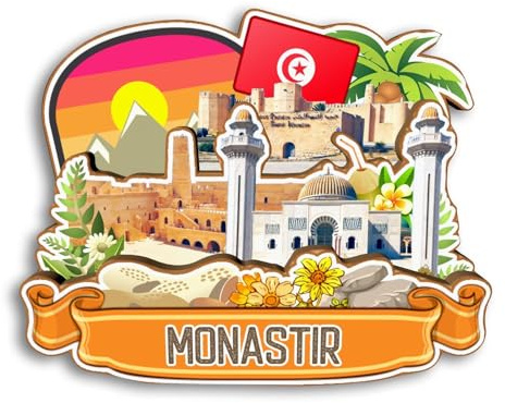 Quwsne Kühlschrankmagnet Monastir Tunesien Kühlschrankmagnet Stadt Reise Souvenirs Touristengeschenke 3D klassische Sehenswürdigkeiten handgefertigt Handwerk Heimdekoration -2995