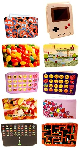 (80+ Designs) Bus Pass Wallet Credit Travel Rail Ticket Card Holder for Oyster Business ID Card (10x Fun Wallets Collection (1 of Each))