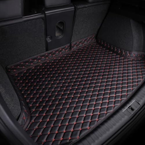 MKIBNYXP Coche Alfombrillas Maletero para Ford Puma 2019-2024,Cuero Funda Maletero Protector Antideslizante Bandeja Forro Maleteros Alfombra,Black+Red