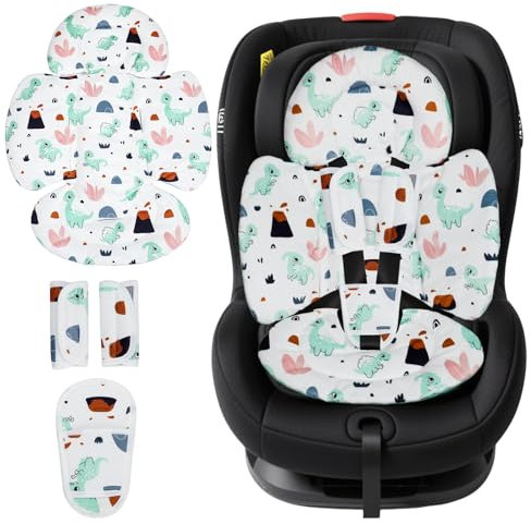 KAKIBLIN Infant Insert Compatible with 4moms Mamaroo Swing Graco Swing and Car Seat,Infant Car Seat Insert for Newborn Girls Boys,Breathable Reversible Design Baby Head and Body Support (Green)