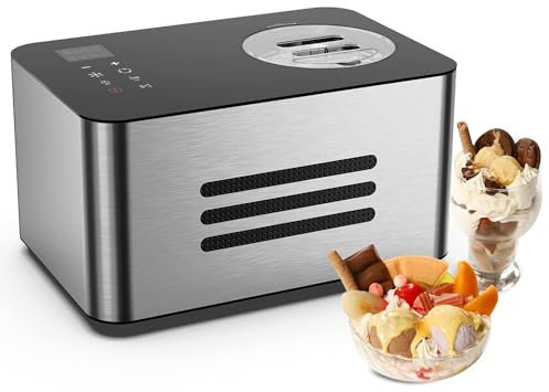 IUokLU Automatic Ice Cream Maker Stainless Steel Homemade Serve Ice Cream Machine with 4 Modewith Compressor Easy to Operate,