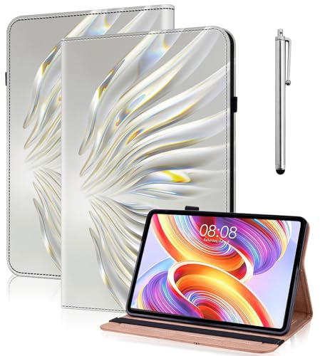 YiChZhe Hülle für iPad Air 11 Zoll M4/M3/M2(2026/2025/2024),iPad Air 8/7/6/5/4 2024/2022/2020 mit Stifthalter,PU Leder Stoßfest Schutzhülle mit Kartenfach Auto Wake/Sleep Funktion-Kristallflügel
