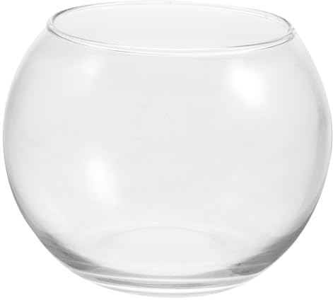 HEMOTON Bocal à Poissons Rond Transparent Bocal à Poissons Verre Simple Terrarium pour Plantes Hydroponiques