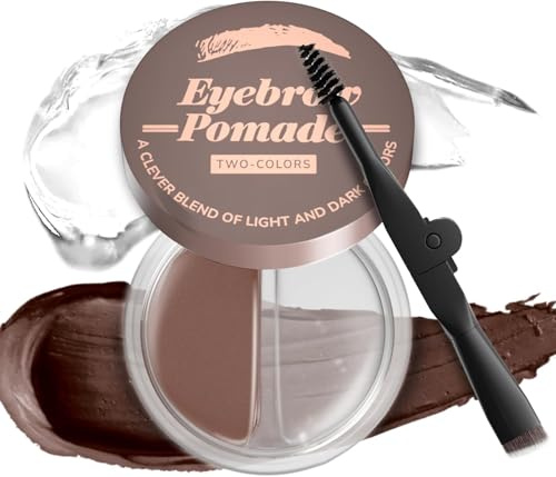 Gel à Sourcils Maquillage 2-en-1 Teinture Pommade pour Sourcil & Gel Fixateur Sourcils Transparent Coloration Sourcil Longue Tenue 24h Avec Double Tête Brosse Sculptante,Sans Parfum #04 Marron