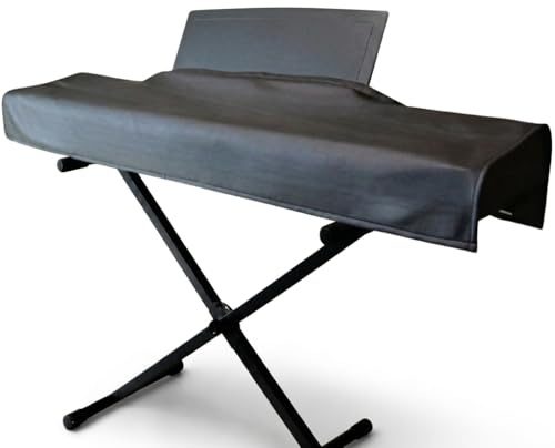mifamire music 88 Keys Piano Keyboard Dust Cover PiuColour, Designed by Professional Pianist, Music Stand Compatible, Washable Digital Piano Cover, Blends with Your Room, Japan Design (Smoky Black)