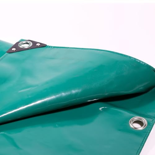 PVC Abdeckplane Grün 650 g|m² 6 x 8 m Dicke LKW Plane wasserdicht mit Ösen