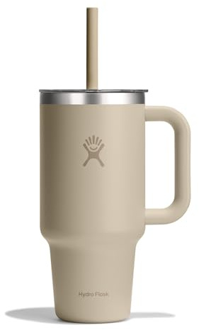 Hydro Flask - Travel Tumbler 946 ml (32 oz) | Transparenter Press-In Strohhalmdeckel – Edelstahl – Doppelte Vakuumisolierung – Spritzfest – Oat