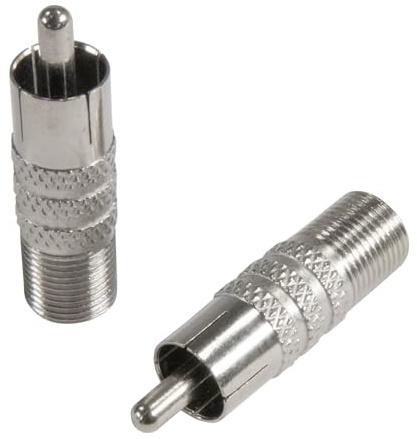 Seki 10x F Buchse auf Cinch Stecker Adapter Koaxial Antennenadapter für TV Audio SAT Kabel Receiver RG6 RG59 F auf RCA Verbinder Metall 10 Stück