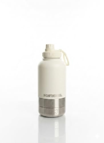 Botella 3 en 1 para Perros y Mascotas, Botella de Agua con 2 Recipientes para Comida y Bebedero Portátil,sin BPA, Antigoteo, Ideal para Paseos, Viajes y Excursiones (Blanco)