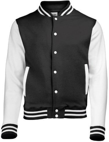 Awdis Unisex Varsity Jacket (XL) (Jet Black / White)