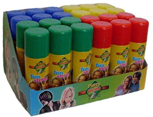 24 Bombes Fil Serpentin Bombe aérosol Couleurs 6 Rouges 6 Bleus 6 Verts 6 Jaunes [bombx24]