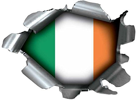 Speed Demons Pride Burst RIP Torn Tear Sticker Graphic SELF Adhesive for Any Surface Including LAPTOPS and Cars - Republic of Ireland Irish EIRE Flag