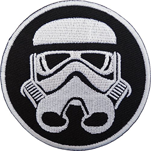 Starwars Patch Stormtrooper Helmet Mask Embroidered Iron/Sew On T Shirt Badge