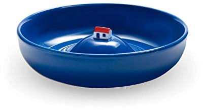 MOMA Blaue Keramik Schale | Handgeformt | Künstlerisch | Runde Schale | 24 Unzen
